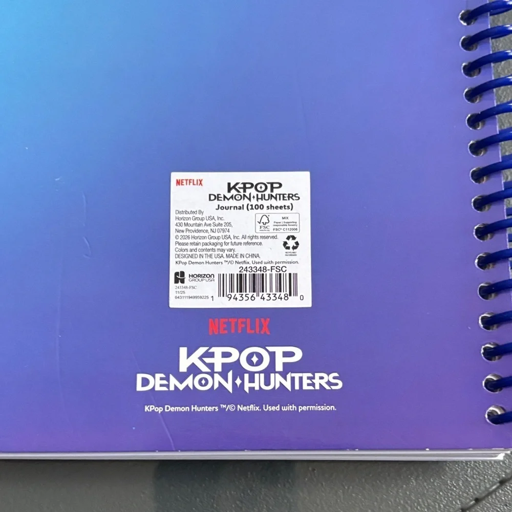 K-pop demon hunters Blue Cat Spiral Notebook 100 sheets